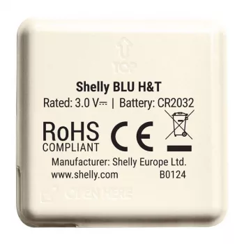 Shelly Blu H&T belaidis temperatūros ir drėgmės jutiklis, laisvai pastatomas, vidaus/lauko