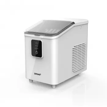 Nešiojamas ledo gaminimo aparatas PRIME3 SIM31 sidabrinis – 1,7 L bakas, 12 kg per parą, 120 W, R600A