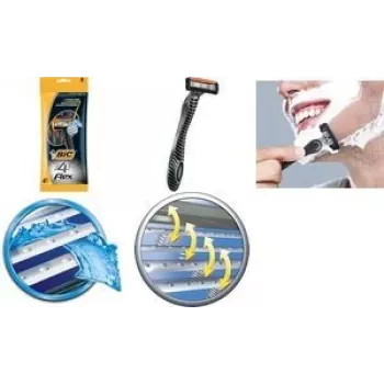 Vienkartinis skustuvas BIC FLEX 4 ašmenų kasetė, modelis 8896951