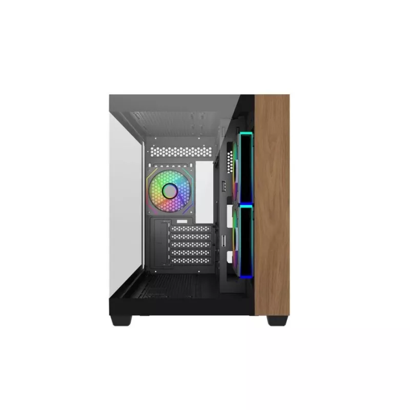 Korpusas Cooler Master Elite 481 Wood — dviejų kamerų mATX su natūralaus medžio dizainu ir dviem grūdinto stiklo plokštėmis