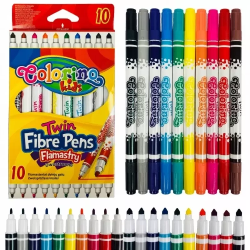 Colorino Kids dvigubo galiuko flomasteriai 10 spalvų