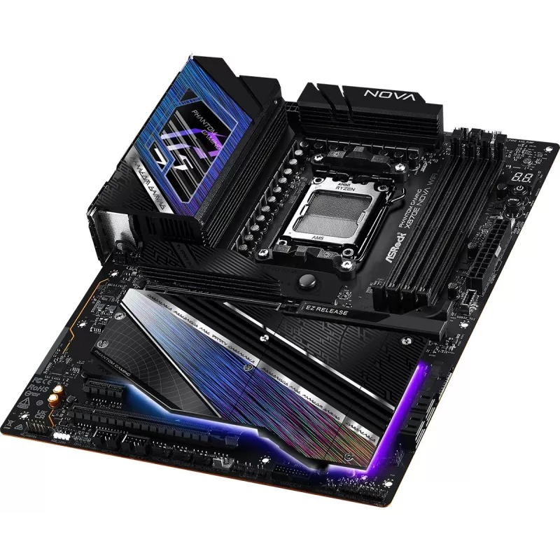 Motininė plokštė ASRock X870 NOVA WIFI — AMD X870, Socket AM5, ATX, 4× DIMM DDR5, 256GB, Wi‑Fi 7, 5GbE