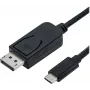 ROLINE - Adapterinis kabelis - USB-C (vyriškas) į DisplayPort (vyrišką) - USB 3.1 / DisplayPort 1.2 - 2 m - bi-direkcinis, palaiko 4K 60 Hz (3840 x 2160) - Juoda (11.04.5958)
