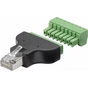 Goobay 76736 Kabelio sąsajos / lyties adapteris su gnybtų bloku 8 kontaktų RJ-45 juodas (76736)