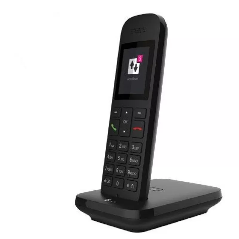 Telekom Sinus 12 belaidis analoginis telefonas su skambučio numerio rodymu, juodas