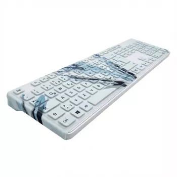 MANMACHI higieninė plokščia klaviatūra Drape Very Cool White (DE išdėstymas)