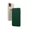 Minkštas apsauginis dėklas Devia iPhone 11 Pro Max su pynimo raštu, žalias