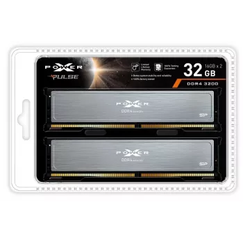 Silicon Power XPOWER Pulse SP032GXLZU320BDI DDR4 operatyviosios atminties rinkinys 32 GB (2x16 GB), 3200 MHz, CL16, DIMM, 1,35 V, XMP, pilkas