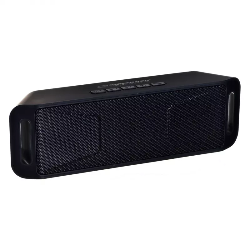 Nešiojamas stereo garsiakalbis ESPERANZA FOLK Juodas — 6 W RMS, Bluetooth, MicroSD, LiPo baterija