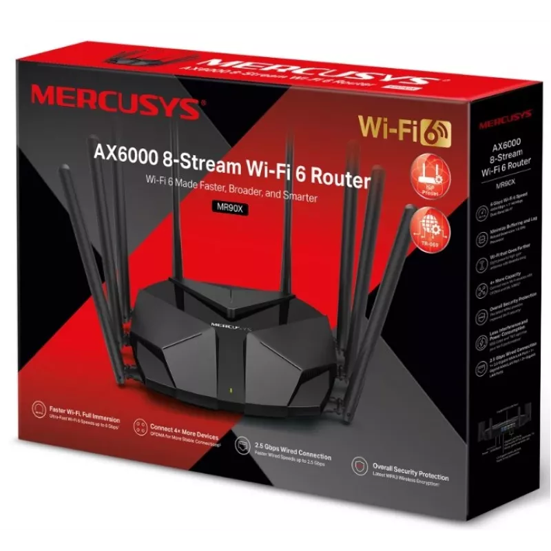 Stalinis maršrutizatorius Mercusys AX6000 dviejų juostų Wi-Fi 6