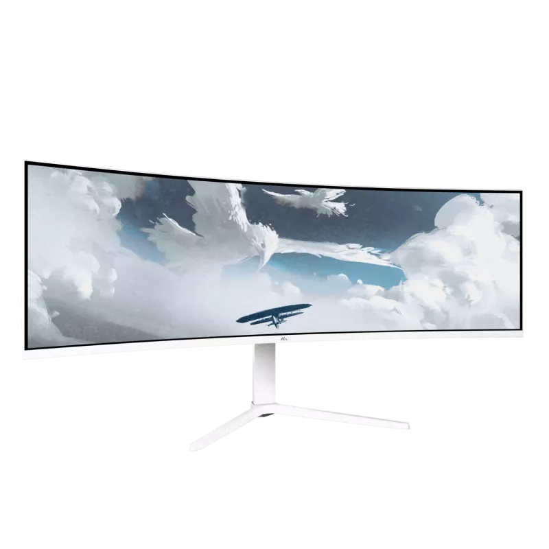 Išlenktas monitorius Arozzi Nova 49 colių (124,5 cm) Dual QHD 5120×1440 LED VA, 32:9, 4 ms, USB šakotuvas, garsiakalbiai, baltas