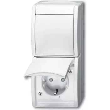 BUSCH JAEGER 2601/6/20 EBW-54 – kištukinis lizdas F tipas 2P+E balta IP44 250 V 16 A