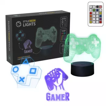 LED stalinė lempa MANTA SNL122RGB RGB 3D šviesos dekoracija, keičiama spalva, USB maitinimas