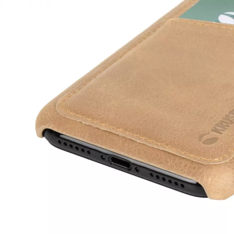 Krusell Sunne 2 Card dėklas iPhone XS Max 16,5 cm smėlio spalvos