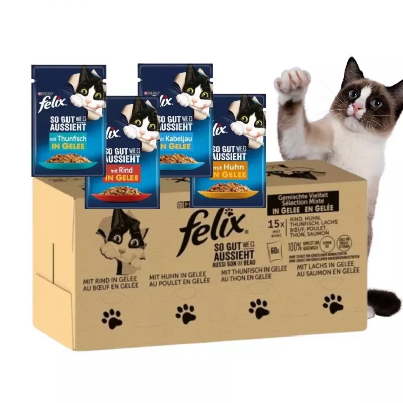 Purina Felix MIX šlapias ėdalas katėms, 120 x 85 g
