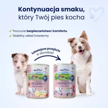 BALTICA regional flavours šuniukams ėriena su bananais – šlapias šunų maistas – 400g