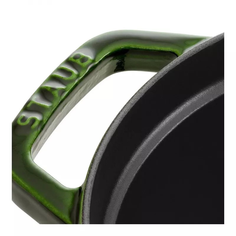 Staub La Cocotte 33 cm ovali ketaus puodas su emaliu, baziliko žalia