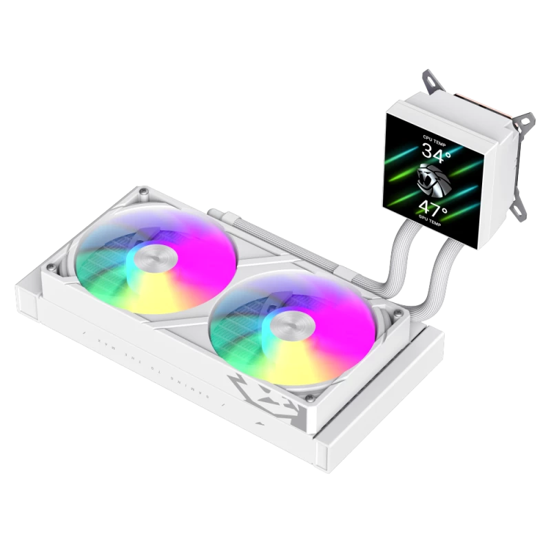 Gamemax GLACIER 240 LCD WH skystas aušintuvas procesoriui | Intel, AMD