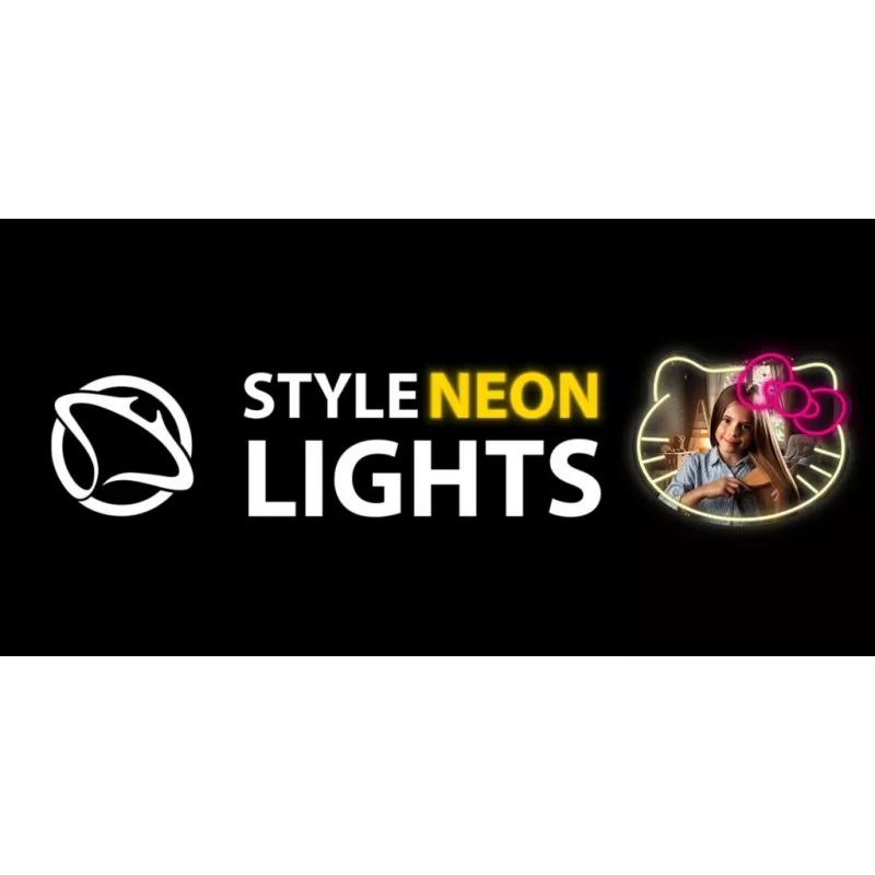 LED neoninis veidrodis MANTA MASNL129WH – Katė su lankeliu dekoratyvinis neoninis akcentas