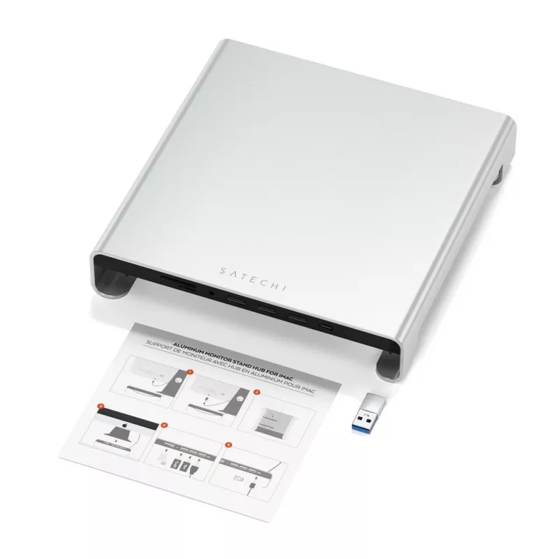 Stovas su USB stotele Satechi ST-AMSHS USB 3.2 Gen 1 Type-C sidabrinis