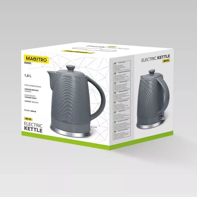 Elektrinis virdulys Maestro MR-078, 1,8 l, pilka