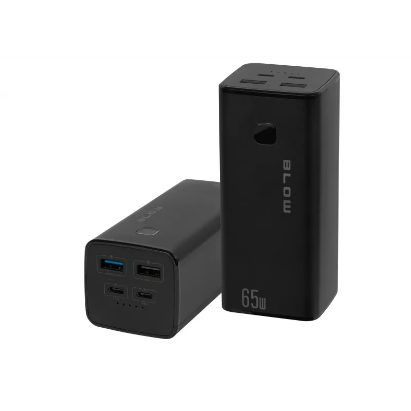 Nešiojamas powerbankas BLOW PB20G 20000mAh PD 65W, USB-C įėjimas/išėjimas, 2x USB-A išėjimai, juodas