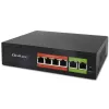Eterneto PoE jungiklis QOLTEC 52289 — 4x RJ45 PoE prievadai, 2x RJ45 jungtis, 65W galios biudžetas