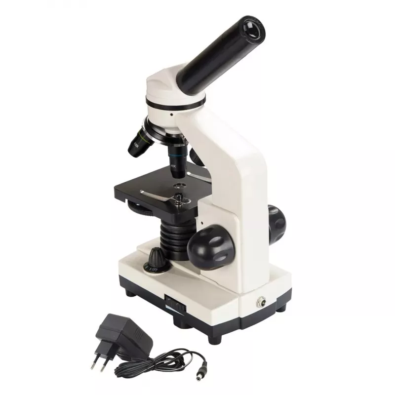 Sudėtinis optinis mikroskopas Deltaoptical DO-3210 – monokulinis, 3 achromatiniai objektyvai, LED apšvietimas, 40–400×, 45° pasukama galvutė