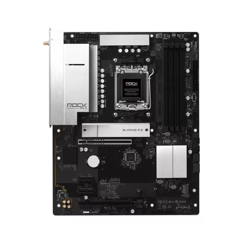 ASRock B850 Rock WiFi 7 pagrindinė plokštė, AMD Socket AM5, ATX, DDR5, Wi-Fi 7