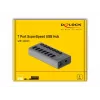 Delock DELOCK-63669 USB 3.2 skirstytuvas 7 prievadų, pilkas aliuminis