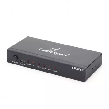 Gembird DSP-4PH4-02 HDMI skirstytuvas, 1x HDMI į 4x HDMI, HDMI 1.4, 225 MHz, 3D, plieninis, juodas