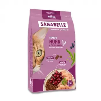 Sausas kačių maistas Bosch Sanabelle Life Senior vištiena ir spanguolės, 8 kg, 29% baltymų, 13% riebalų