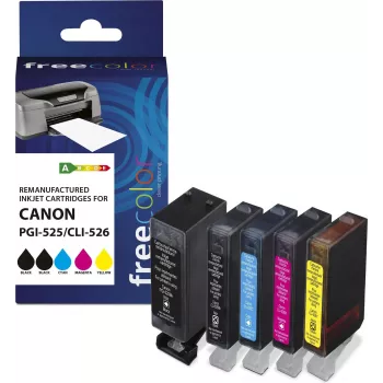 Kasečių rinkinys Freecolor Canon PGI-525XL juoda + CLI-526XL BK/C/M/Y