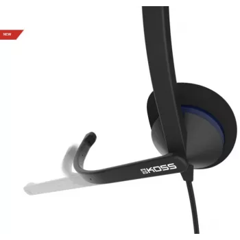 Koss CS200 USB ausinės su mikrofonu, laidinės, ant ausų, juodos