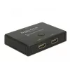 DeLock HDMI 2–1 jungiklis dvikryptis 4K 60 Hz – vaizdo/garso perjungiklis – 2 x HDMI – stalinis