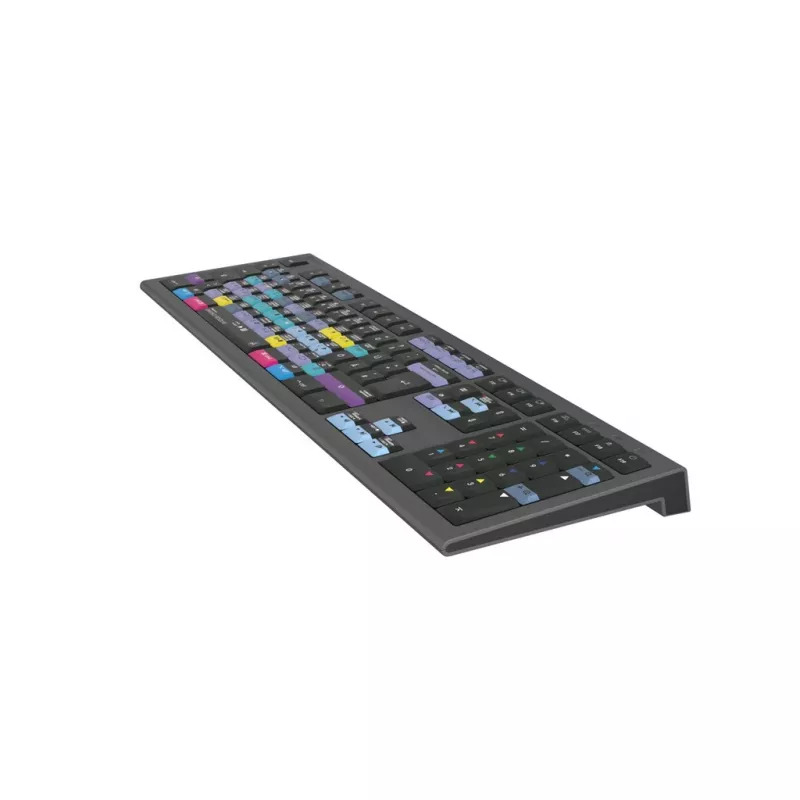 Logickeyboard ASTRA 2 DaVinci Resolve klaviatūra „Mac“, pilno dydžio, laidinė USB, žirklinis mechanizmas, QWERTZ vokiška, juoda