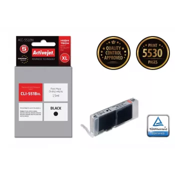 Activejet ACC-551BN kasetė (atitinka Canon CLI-551BK; Supreme; 15 ml; juoda)