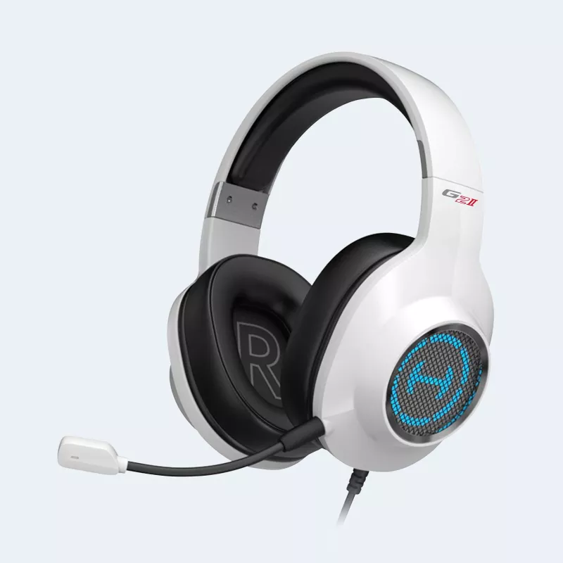 Edifier G2 II – laidinės ausinės per ausį su mikrofonu, baltos