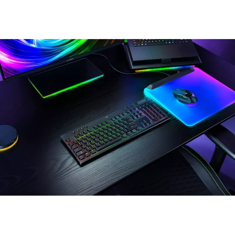 Razer BlackWidow V4 Low-Profile HyperSpeed (RZ03-05270800-R3M1) klaviatūra su oranžiniais jungikliais, JAV (US) išdėstymas
