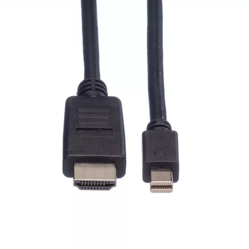 ROLINE 11.04.5790 - Vaizdo ir garso kabelis - Mini DisplayPort (vyriškas) - HDMI (vyriškas) - 1 m - Ekranuotas - Juodas