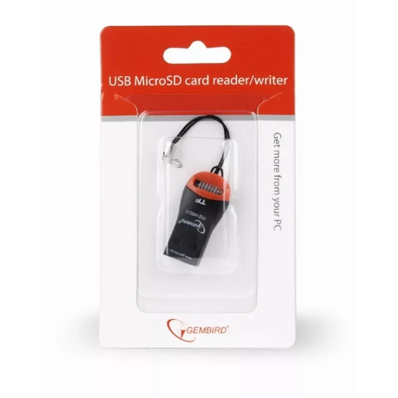 Kortelių skaitytuvas Gembird FD2-MSD-3 USB 2.0 juodas raudonas