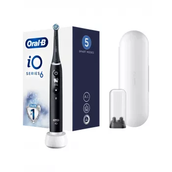 Oral-B IO6 elektrinis dantų šepetėlis su kelioniniu dėklu Black Onyx