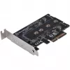 Silverstone SST-ECM27 M.2/SATA adapterio kortelė, PCIe 4.0, 1x M-Key, 2x SATA 6G - Low Profile