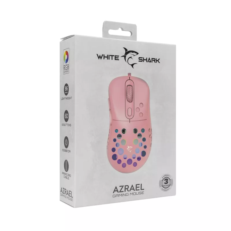 Pelė White Shark GM-5013 Azrael Pink USB
