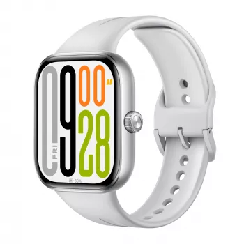 Išmanusis laikrodis Xiaomi Watch 5 sidabrinis, 2,07 colio (5,26 cm) AMOLED, 47,5 mm korpusas, TPU dirželis, 5 ATM, 24 dienų baterija