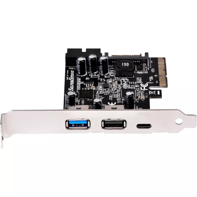SilverStone ECU05 – USB adapteris – PCIe 2.0 x2 Low Profile – USB 3.1 Type C x 1 + USB 3.0 x 2 + USB 3.0 (vidinis) x 2 (SST-ECU05)
