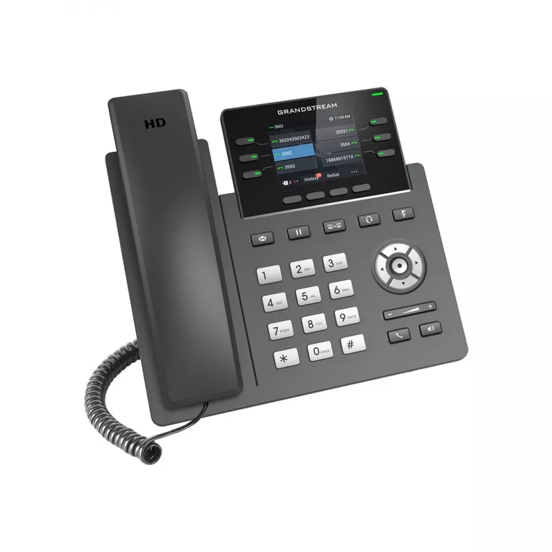 IP telefonas Grandstream GRP2613W juodas, 4 linijos, TFT 2,4 colio