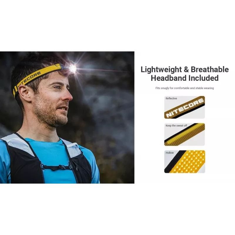 Nitecore UT27 MCT juodas, geltonas galvos žibintuvėlis LED