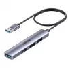 USB šakotuvas Unitek H1208CGY01 — 4 prievadų USB 3.0 (5 Gbps), aliuminis