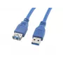 Prailginimo laidas USB 3.0 AM-AF mėlynas 3 m